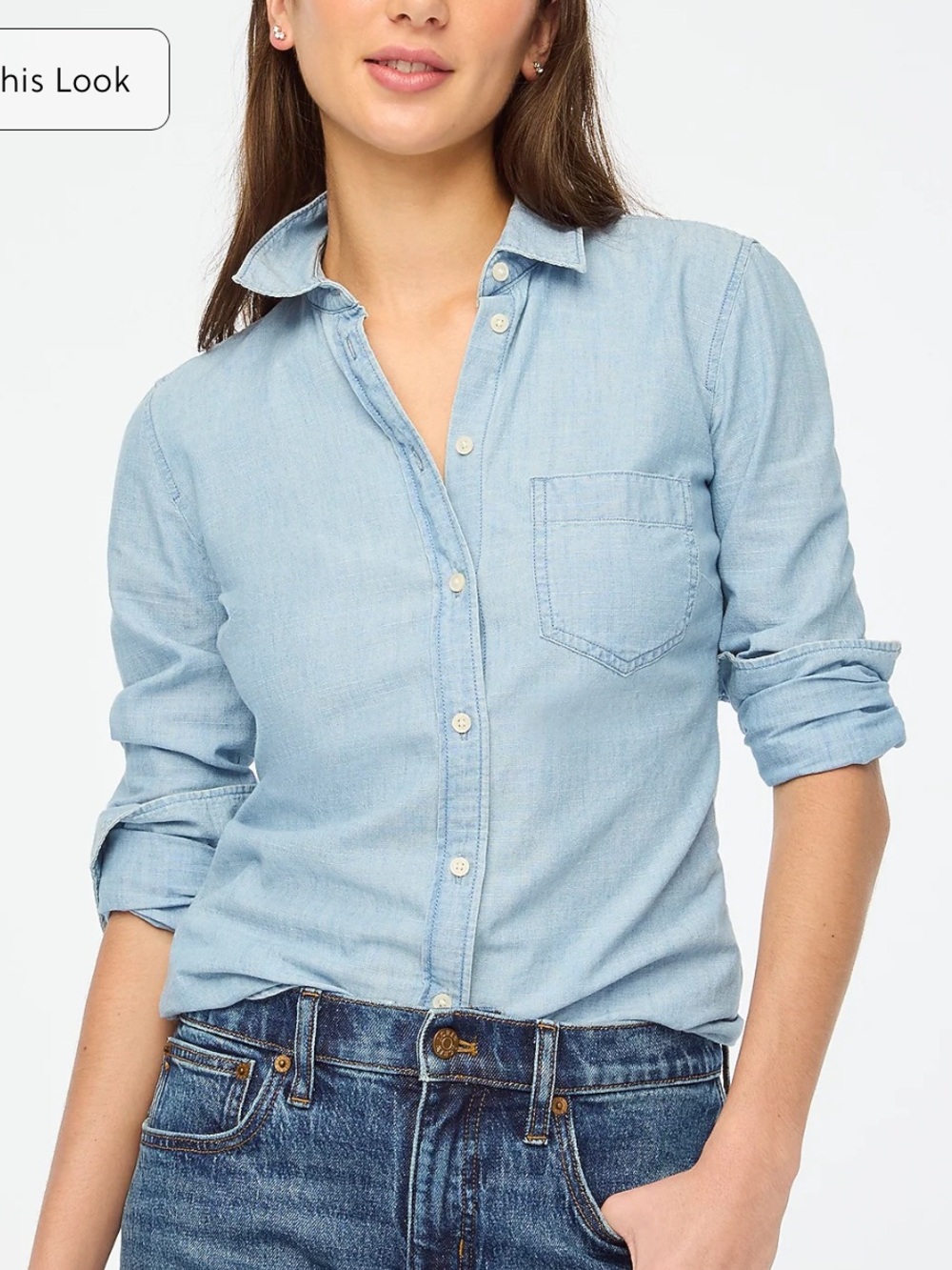 J. Crew Factory - Signature Fit Chambray Button-down shirt - light blue - size M